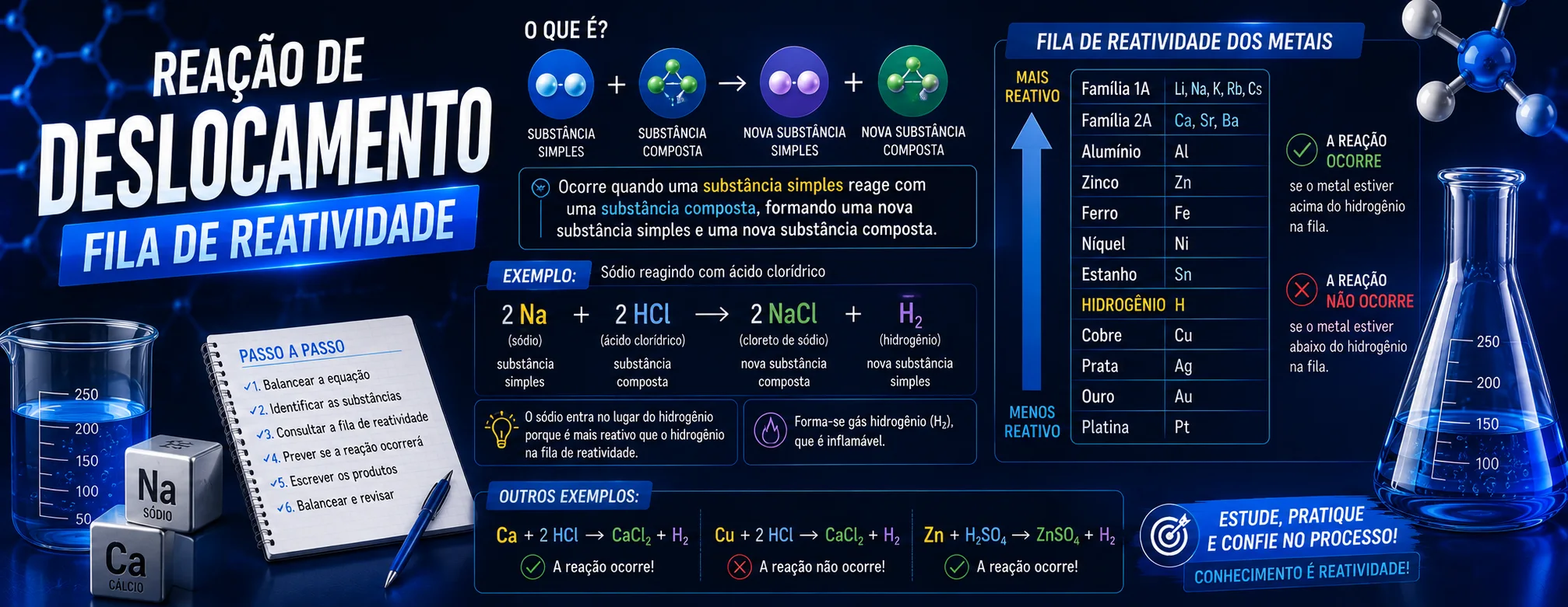 Reação de Deslocamento - Fila de Reatividade
